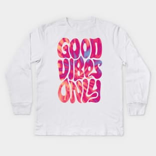 Good Vibes Only | Peach Kids Long Sleeve T-Shirt